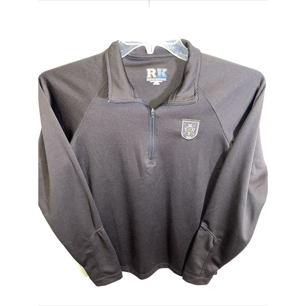 Rifle/Kaynee Golf Shirt Men’s Size Small Black Long Sleeve 1/4 Zip Running